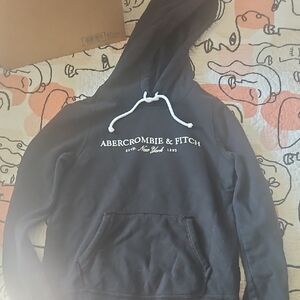 Abercrombie & Fitch Charcoal Hoodie with White Accents